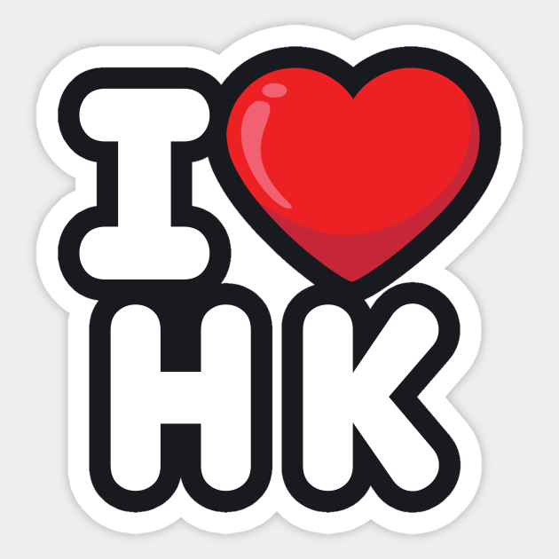 i love hong kong china Hong Kong Sticker TeePublic